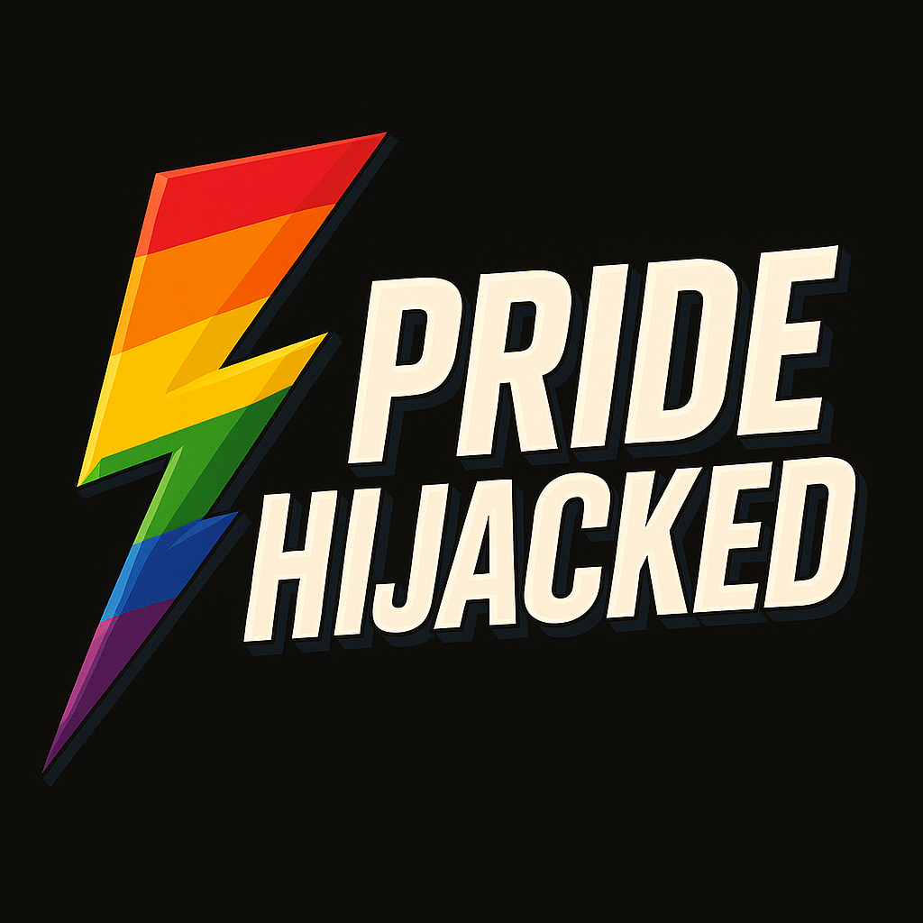 Pride Hijacked logo – Back to rights, not kinks